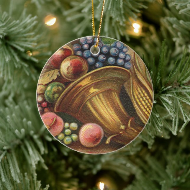 All Thanksgiving Bounty Be Thine Ceramic Ornament (Tree)