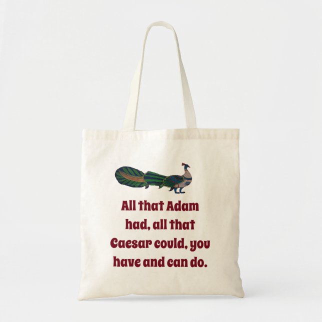 All That Adam Had - Confidence Quote Tote Bag (Front)
