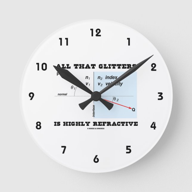 All That Glitters Is Highly Refractive (Physics) Round Clock (Front)