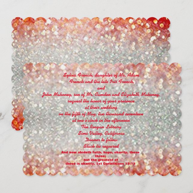 All that Glitters Theme   Invitation (Front/Back)