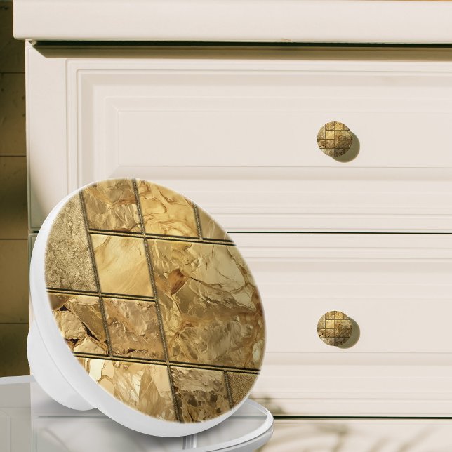 All That Gold - geometric mosaic Pattern N1 Ceramic Knob (Creator Uploaded)