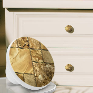 All That Gold - geometric mosaic Pattern N2 Ceramic Knob