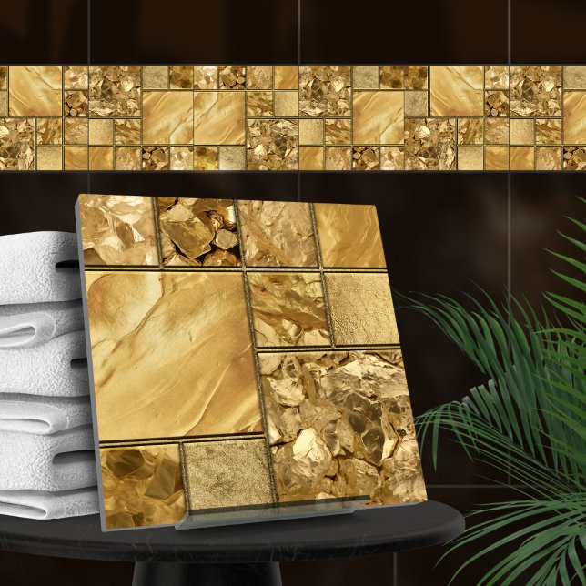 All That Gold - geometric mosaic Pattern N2 Ceramic Tile (Creator Uploaded)