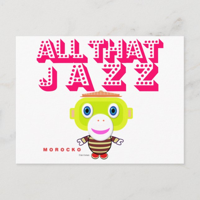 All That Jazz-Cute Monkey-Morocko Postcard (Front)