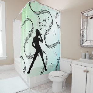 All that Jazz Dance Green Music Design Shower Curtain