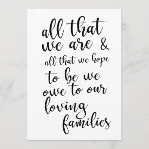 All That We Are Black and White Sign Vertical Invitation