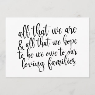 All That We Are Black and White Wedding Sign Invitation