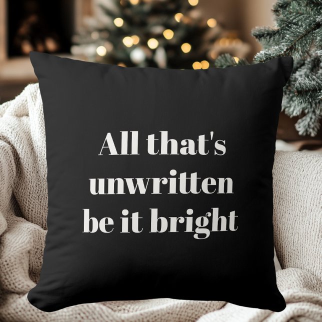 All That's Unwritten Be It Bright Black and White Cushion (Creator Uploaded)