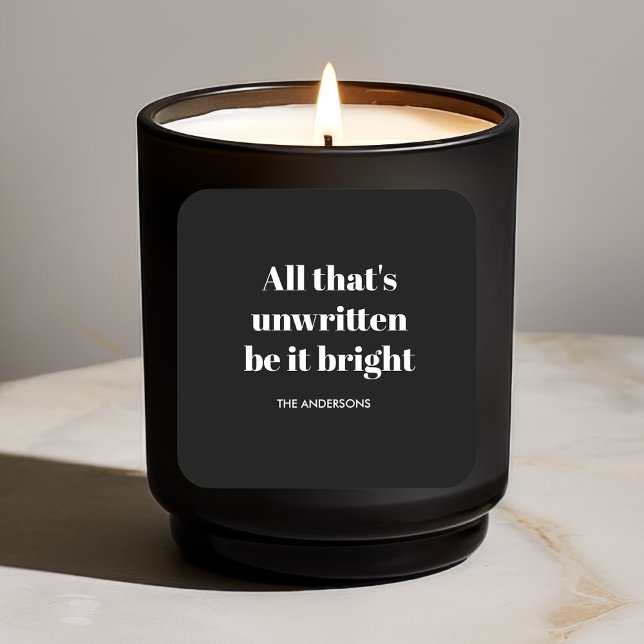 "All That's Unwritten Be It Bright Black and White Square Sticker (Creator Uploaded)