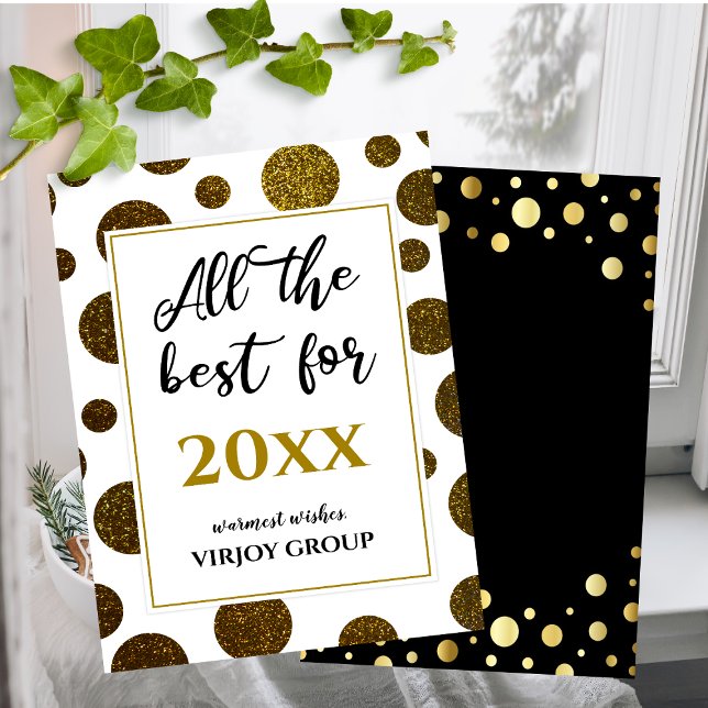 All The Best For Business Logo Photo Modern Black  Holiday Card (Creator Uploaded)