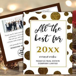 All The Best For Business Logo Photo Modern Black Postcard