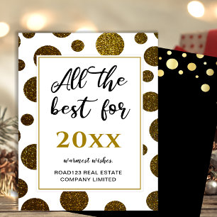 All The Best For New Year Modern Gold Business Holiday Card