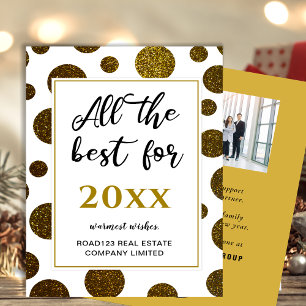 All The Best For the New Year Business Modern Gold Holiday Card