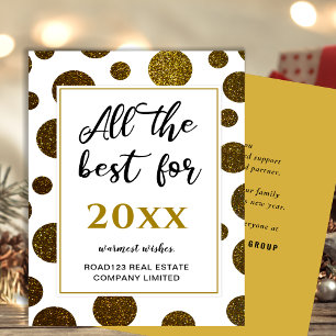 All The Best For the New Year Business Modern Gold Holiday Card