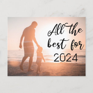 All The Best For The New Year Minimalist Photo Holiday Postcard