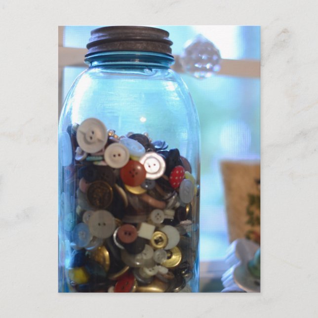 All the Buttons in the Ball Jar with a zinc lid Postcard (Front)
