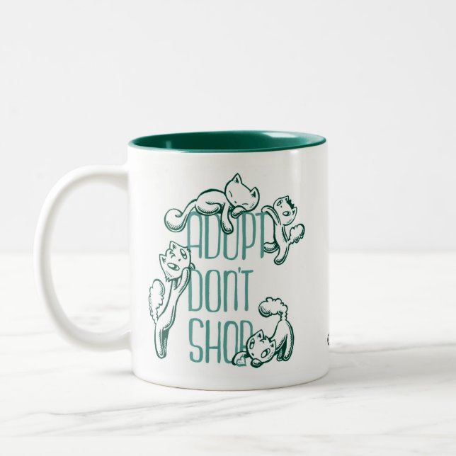 All The Cats: Adopt Don't Shop Two-Tone Coffee Mug (Left)