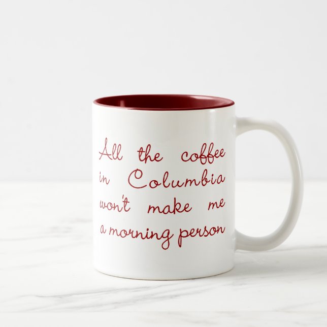 All the Coffee in Columbia (Maroon) - v2 Two-Tone Coffee Mug (Right)