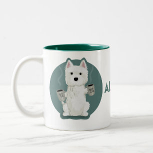 All The Coffee [Westie] Two-Tone Coffee Mug
