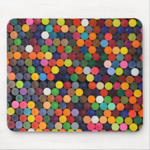 All the colours of crayons, flat ends up mouse pad