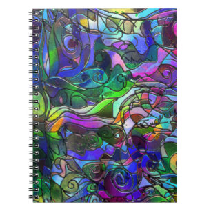 All the Colours with Swirls and Lines Notebook