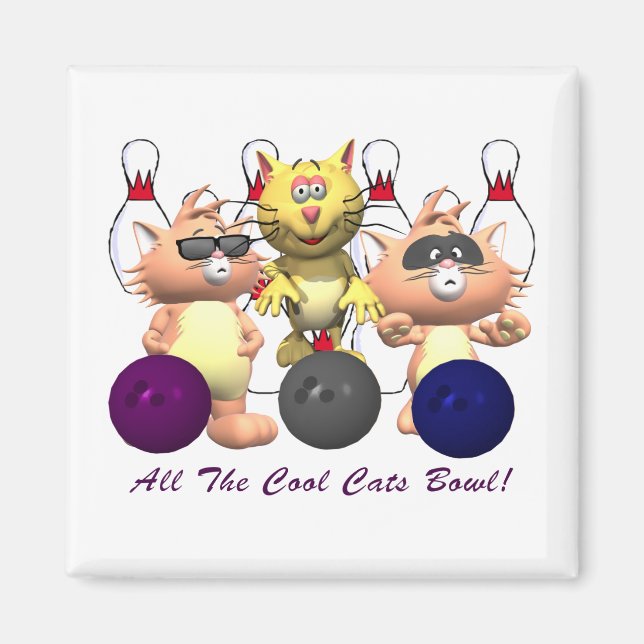 All The Cool Cats Bowl Magnet (Front)