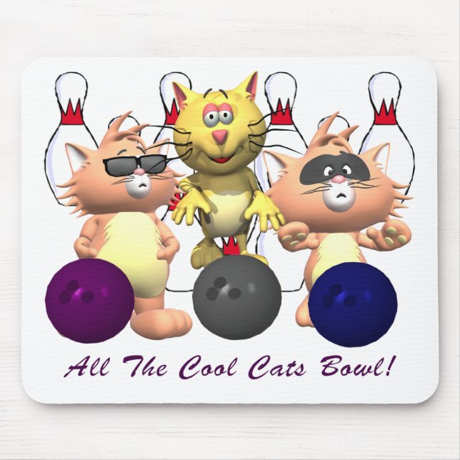 All The Cool Cats Bowl Mouse Pad (Front)