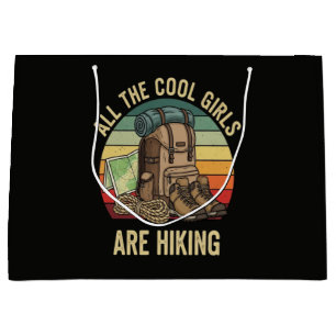 All The Cool Girls Are Hiking Retro Large Gift Bag