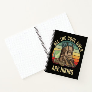 All The Cool Girls Are Hiking Retro Notebook