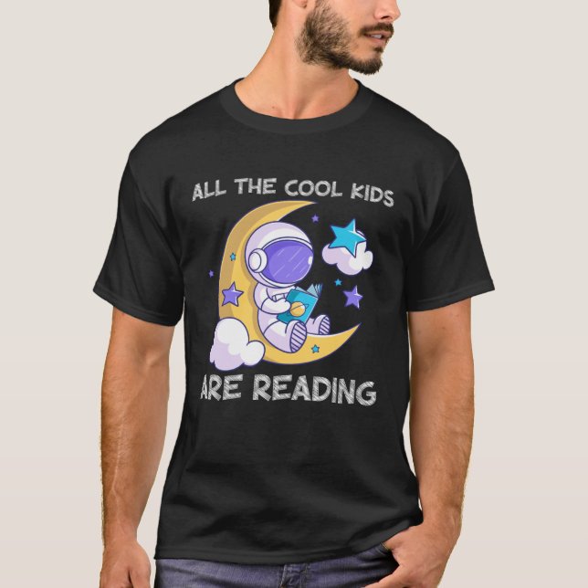 All the Cool Kids Are Reading Book and Reading T-Shirt (Front)