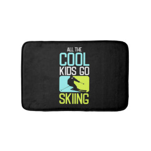 All The Cool Kids Go Skiing Bath Mat