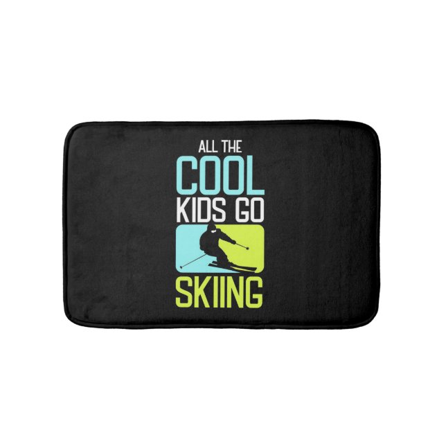 All The Cool Kids Go Skiing Bath Mat (Front)