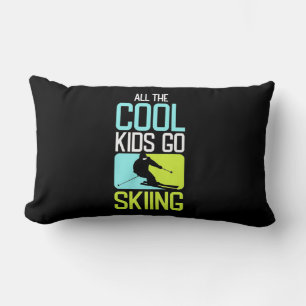 All The Cool Kids Go Skiing Lumbar Cushion