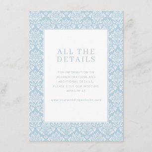 All The Details Elegant Blue Damask Enclosure Card