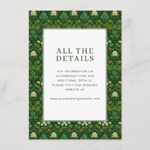 All The Details Elegant Green Floral Enclosure Card