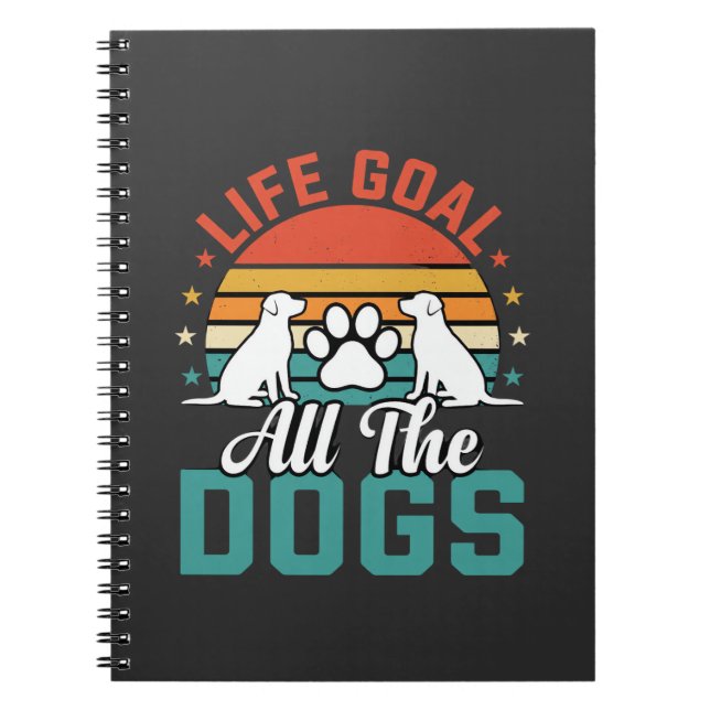 All The Dogs Retro Dog Lover Notebook (Front)