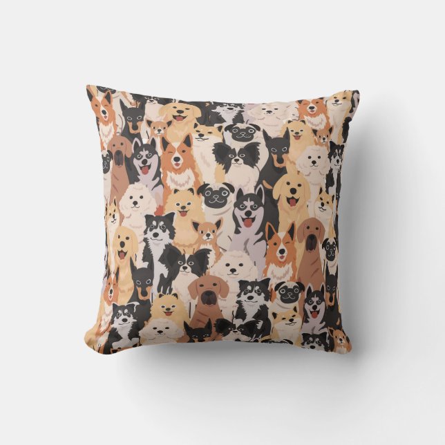 All the Dogs Throw Pillow (Front)