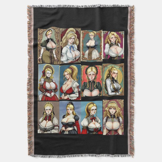All the Faire Maidens Throw Blanket (Front Vertical)