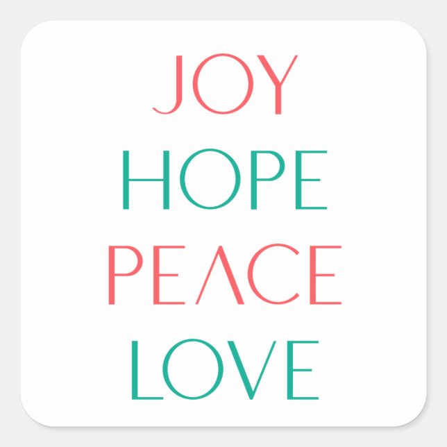 All the Favs Joy, Hope, Love, Peace Square Sticker (Front)