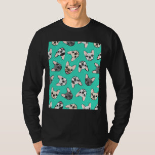 All The Frenchies Teal Cute French Bulldogs Graphi T-Shirt