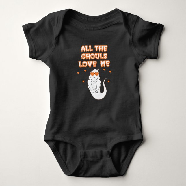 All The Ghouls Love Me Design Baby Bodysuit (Front)