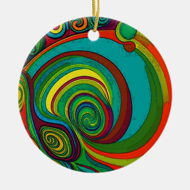 All The Groovy Colours 1110 Ceramic Ornament (Front)