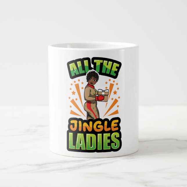 All The Jingle Ladies Christmas Pajama Melanin X-m Large Coffee Mug (Front)