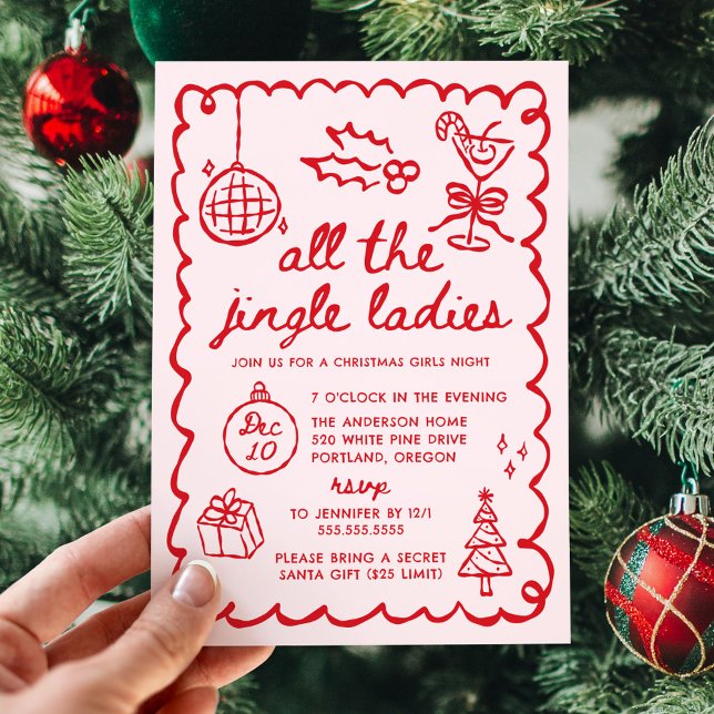 All the Jingle Ladies Girls Night Christmas Party Invitation (Creator Uploaded)