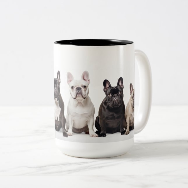 All the Little Frenchies Two-Tone Coffee Mug (Front Right)