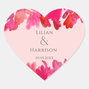 All the Love Watercolor Pink  Heart Sticker