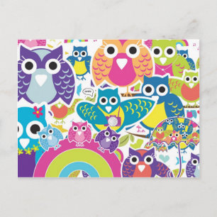 all the owls postcard