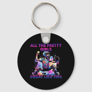 All The Pretty Girls Squat Funny Like This Softll  Key Ring