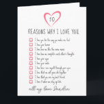 all the reasons why I love you. 10 reasons we love Card<br><div class="desc">Celebrate your special bond with our "Reasons Why We Love You" personalized art. This unique piece highlights the reasons you cherish someone, turning heartfelt sentiments into a beautiful work of art. Perfect for anniversaries, birthdays, or just because, it’s a meaningful gift that captures your love and appreciation in a truly...</div>