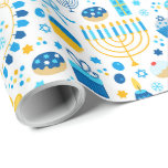 All The Symbols Of Hanukkah Wrapping Paper<br><div class="desc">A Wrapping Paper That Is Bright and Colourful Of All The Symbolism Of Hanukkah.</div>